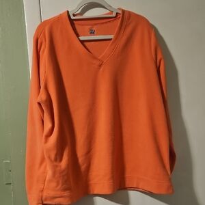 Women's Vibrant Orange V-Neck Sweater